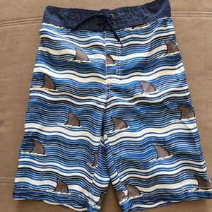 Gymboree Boys Shark Fin Swim Trunks -BLUE -SIZE 10